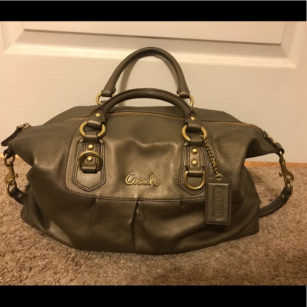 Gold coach handbag